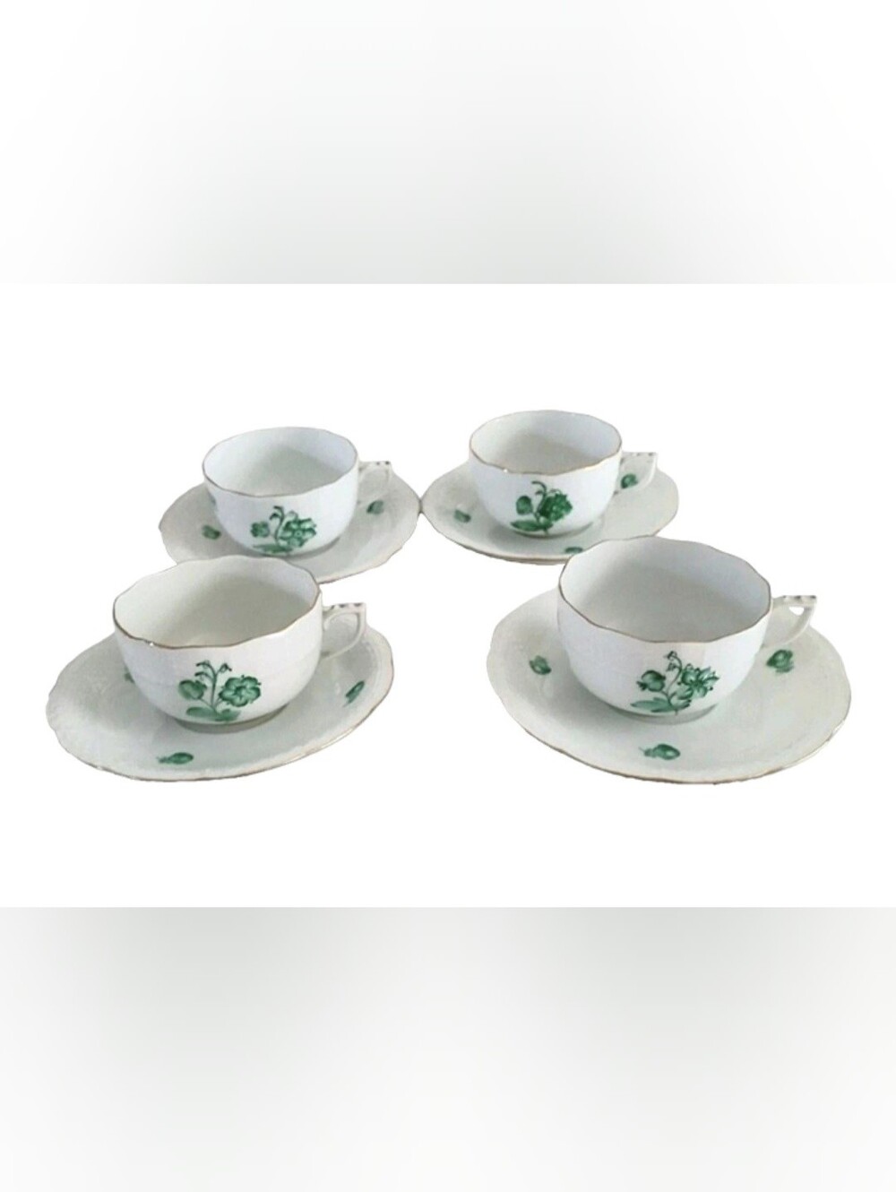 Herend Vintage Set Of Four Cups & Saucers